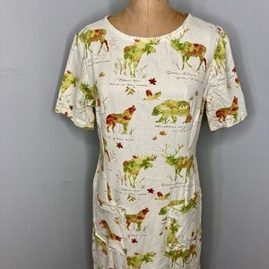 Perfect Homemade Fall Foliage Dress With Bears Moose Coyotes Leaves